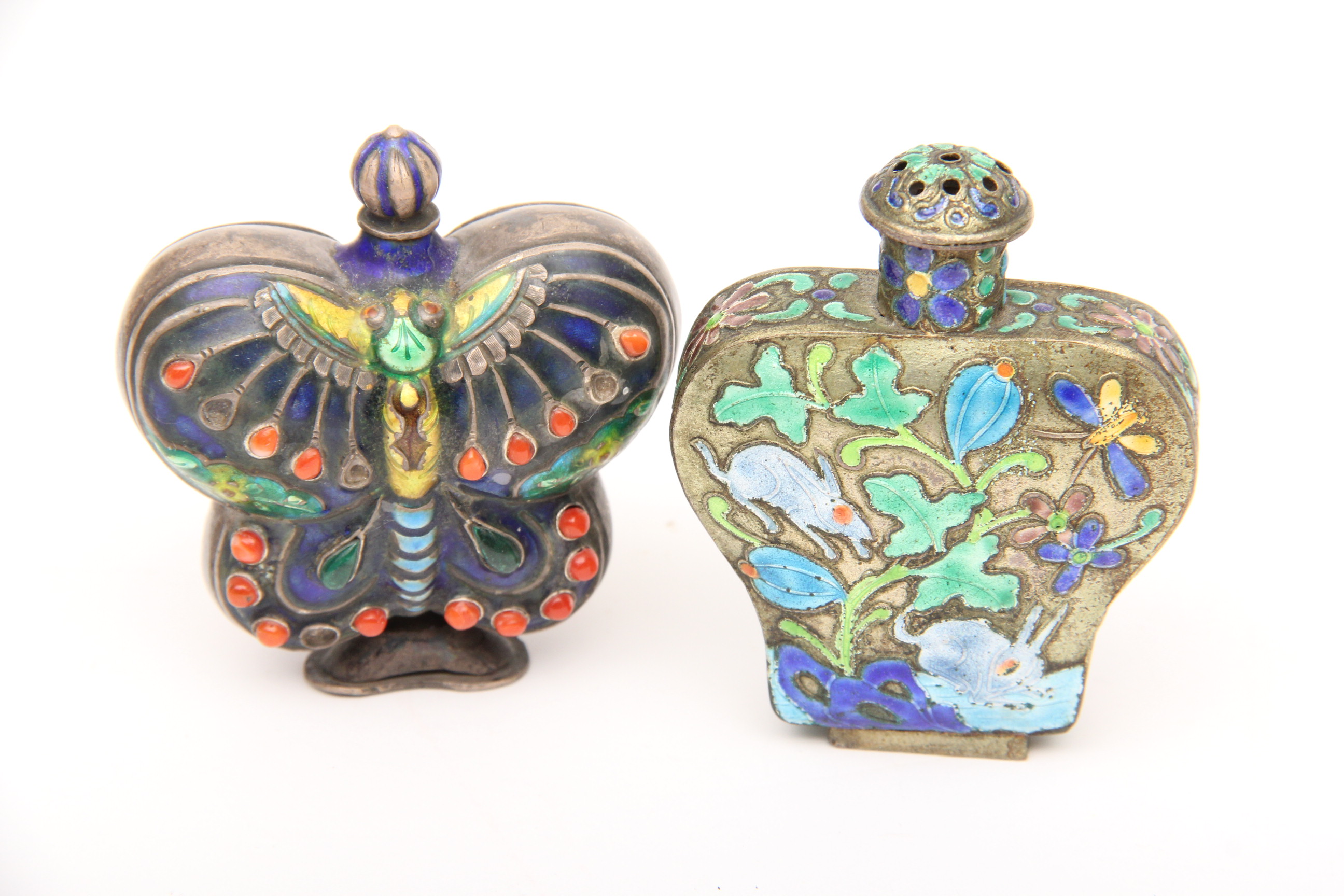 Pair of Chinese Cloisonné Snuff Bottles