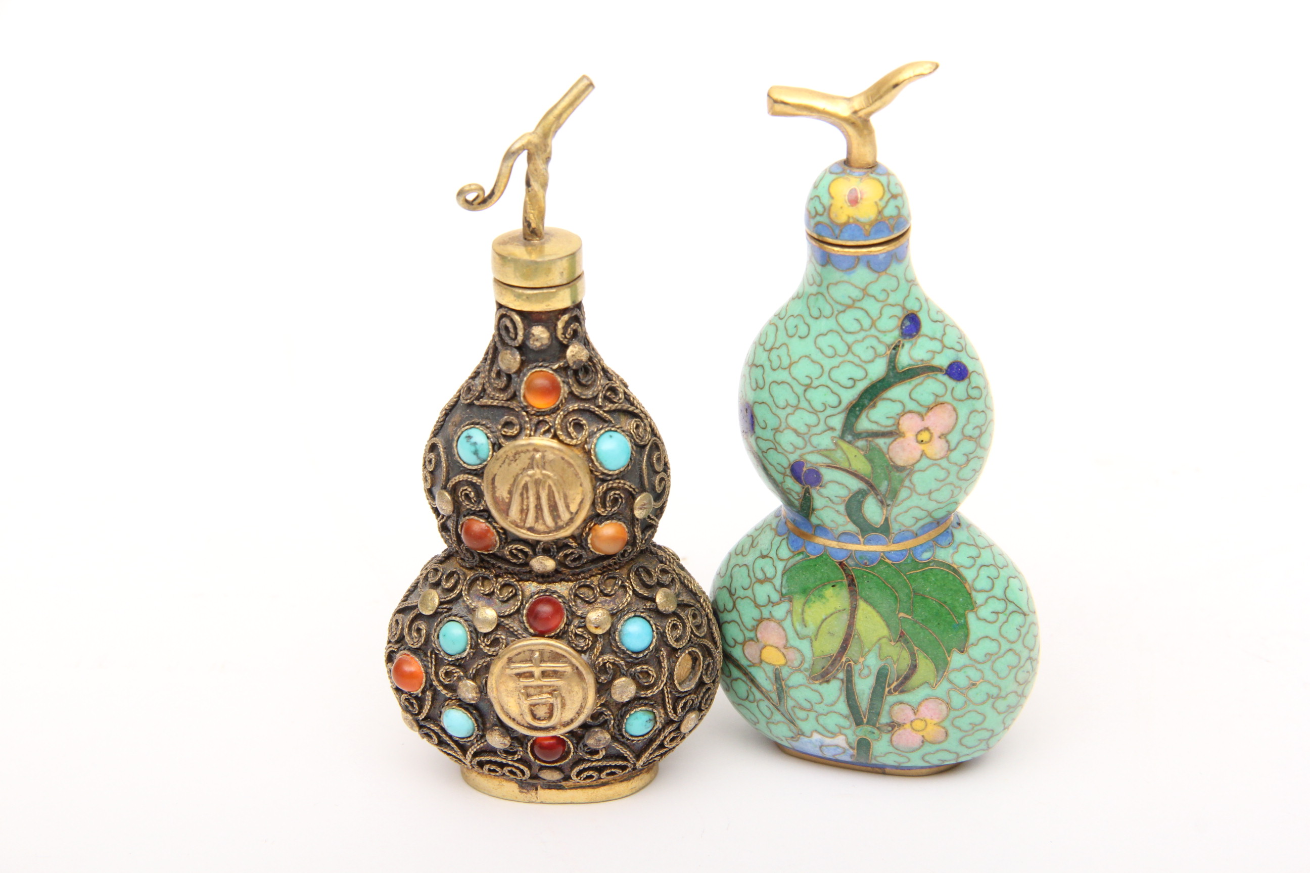 Pair of Chinese Double Gourd Shaped Snuff Bottles