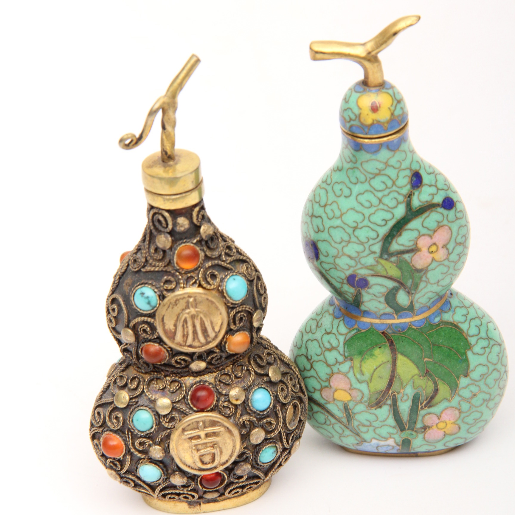 Pair of Chinese Double Gourd Shaped Snuff Bottles