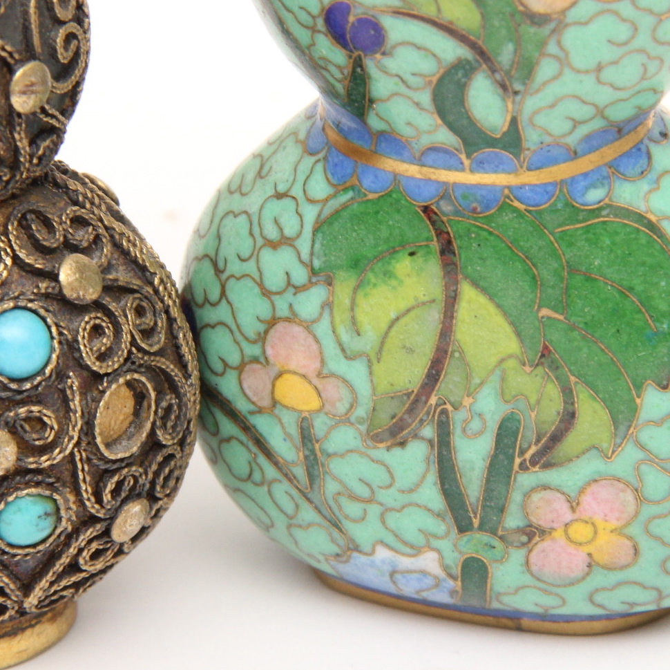 Pair of Chinese Double Gourd Shaped Snuff Bottles