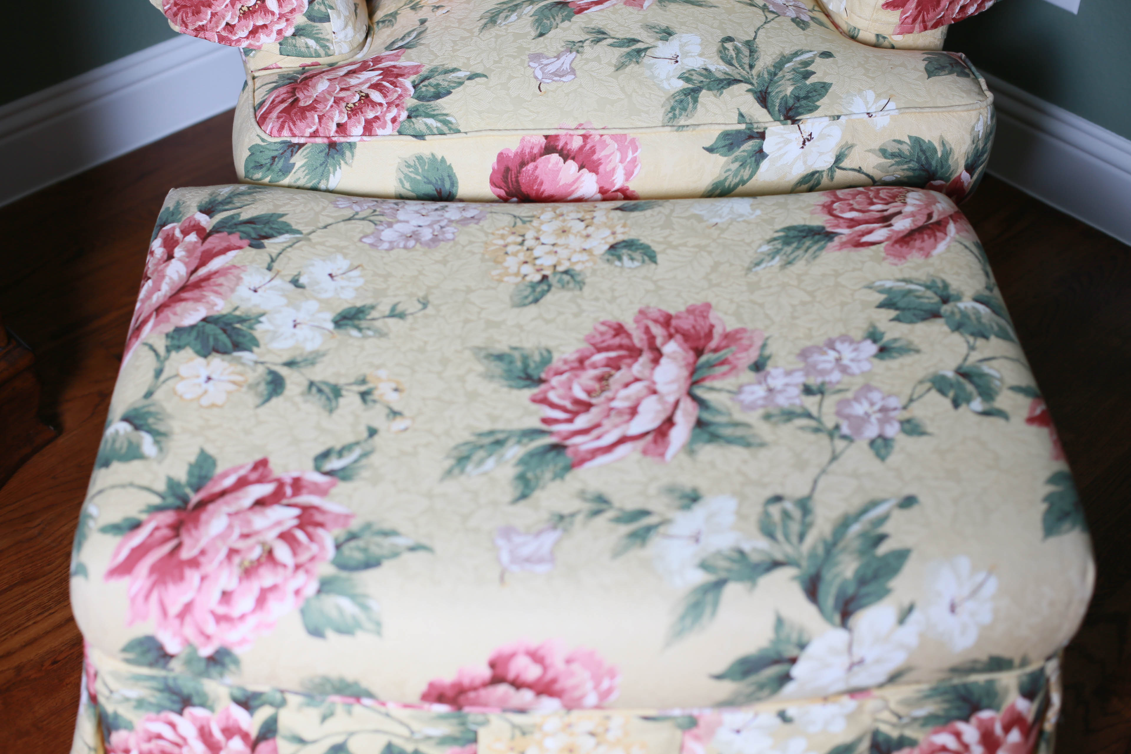 Floral  Arm Chair and Ottoman