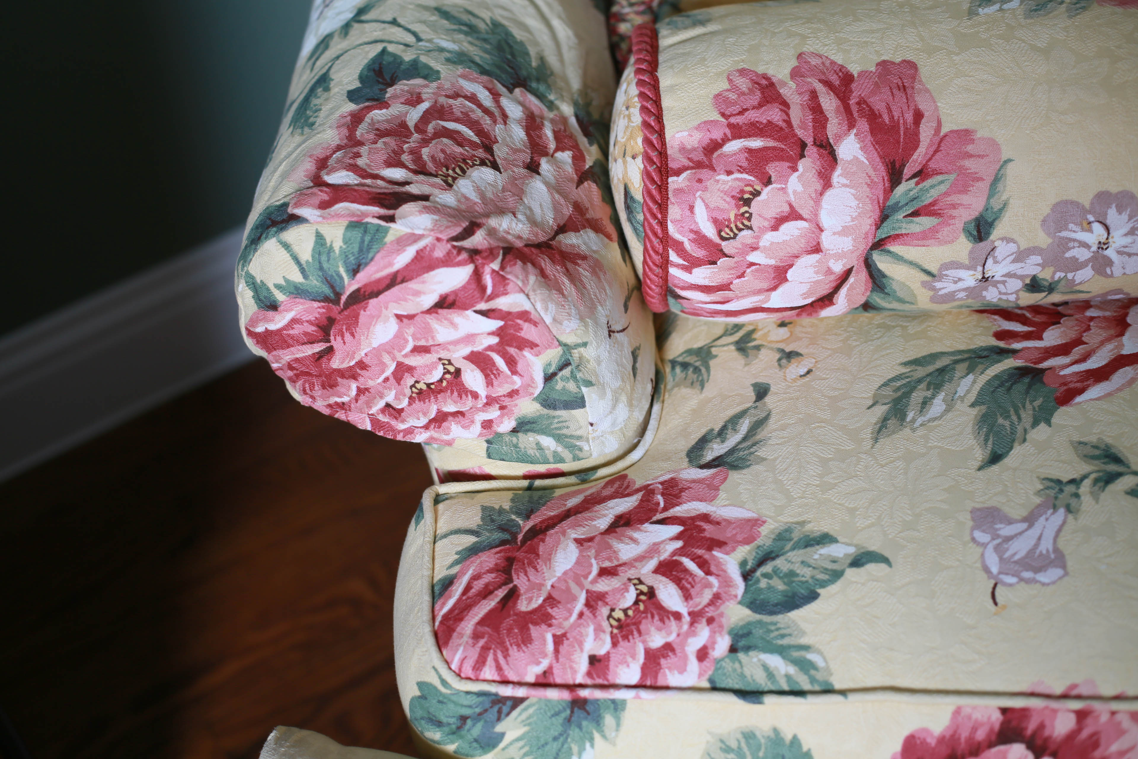 Floral  Arm Chair and Ottoman