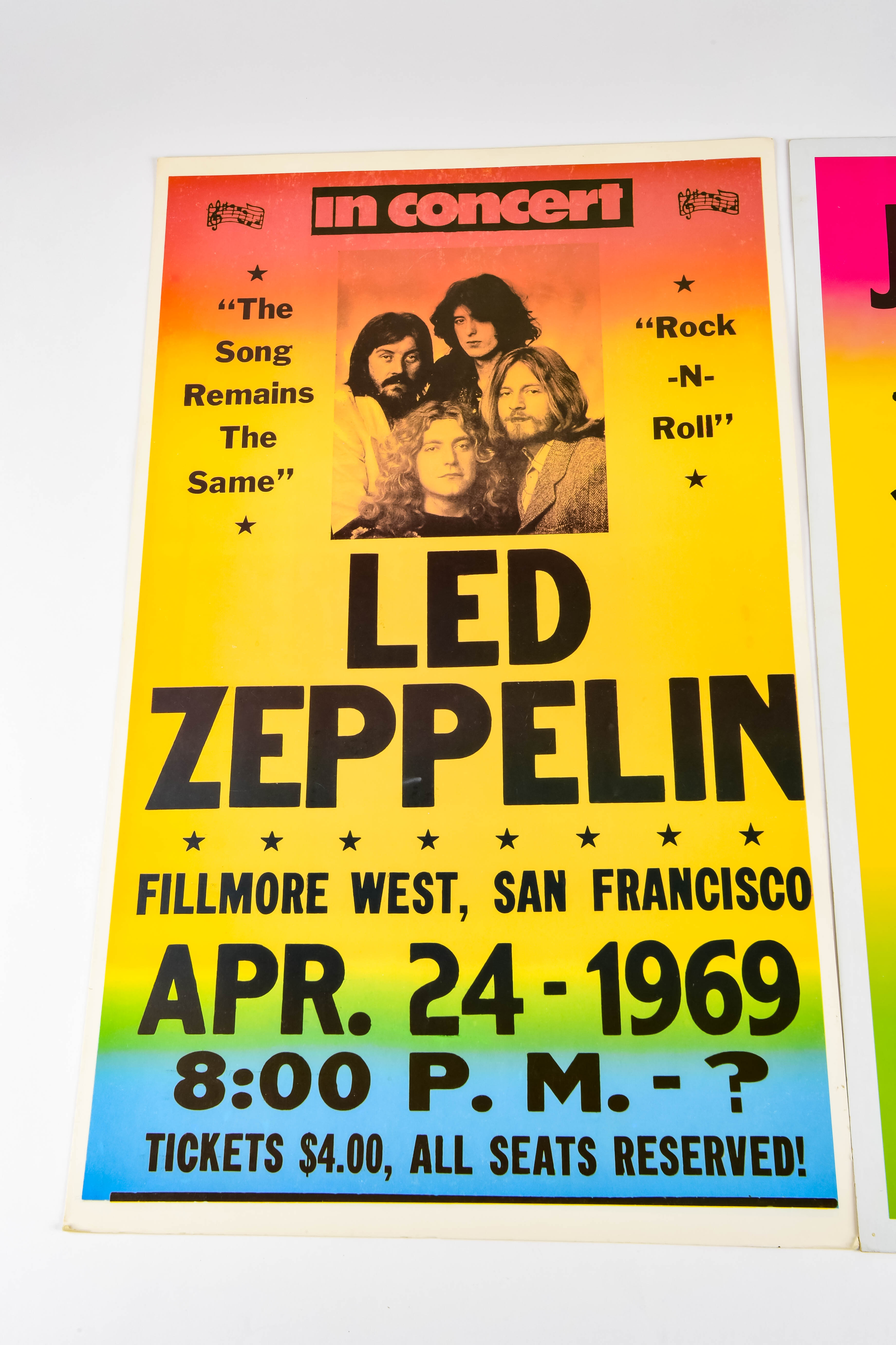 Jimi Hendrix and Led Zeppelin Concert Poster Pair