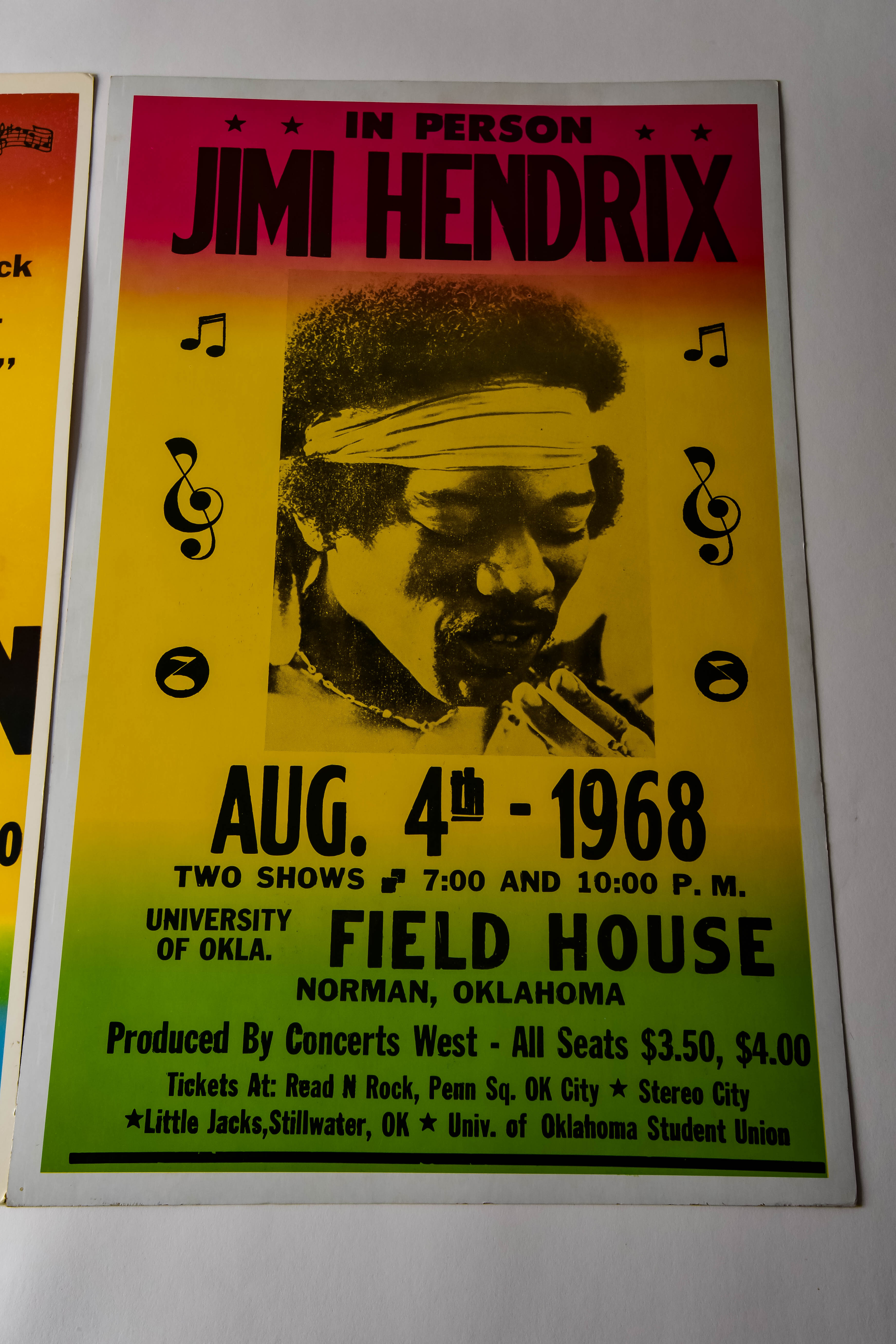 Jimi Hendrix and Led Zeppelin Concert Poster Pair