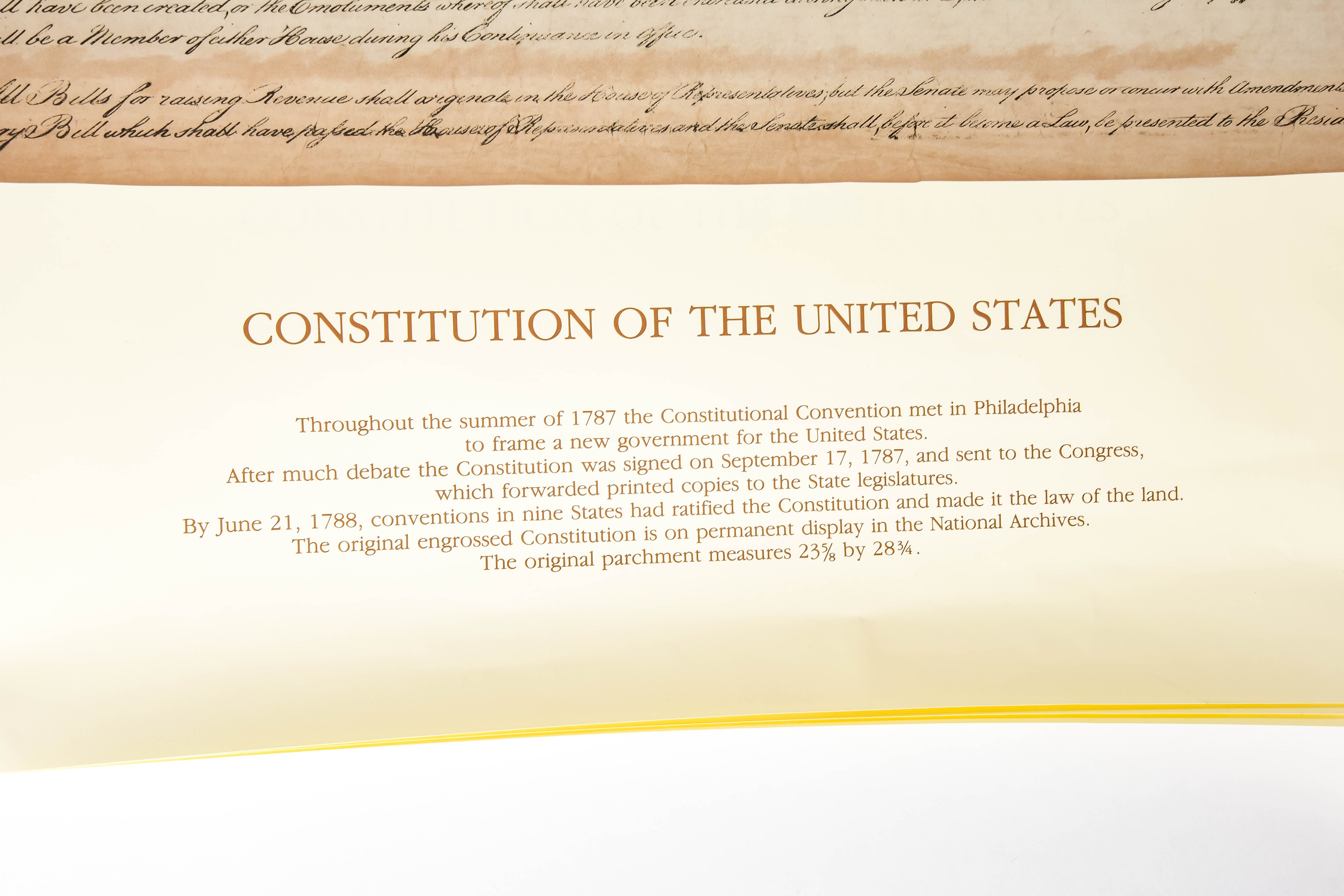 Reproduction Posters of the Constitution of the United States of America