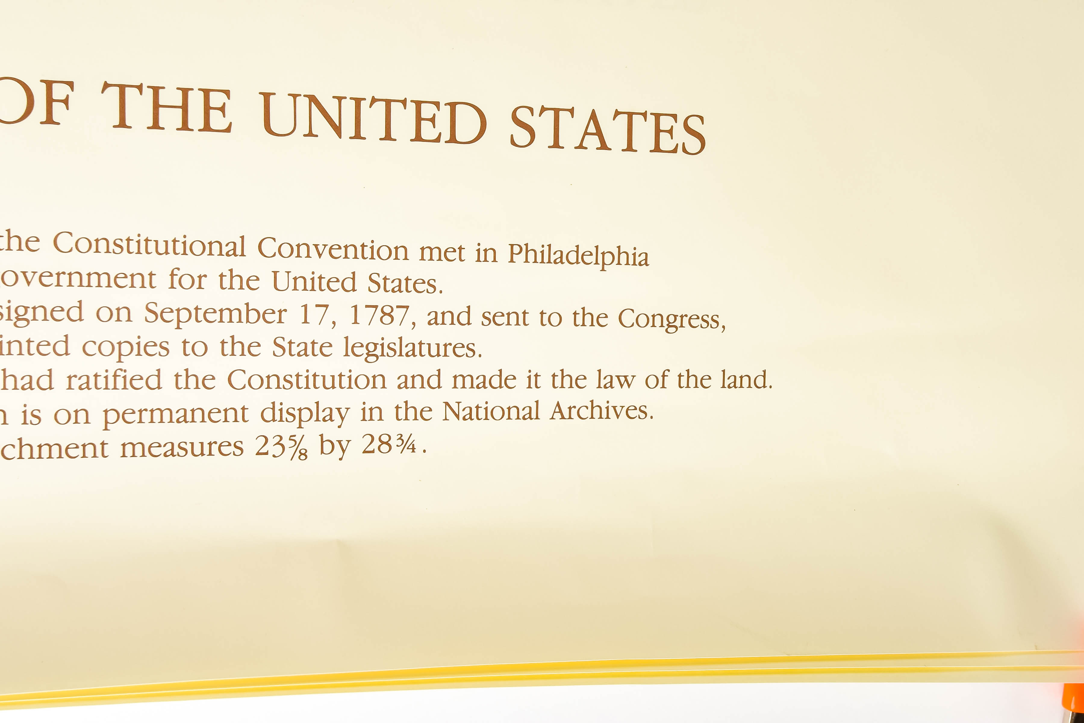 Reproduction Posters of the Constitution of the United States of America