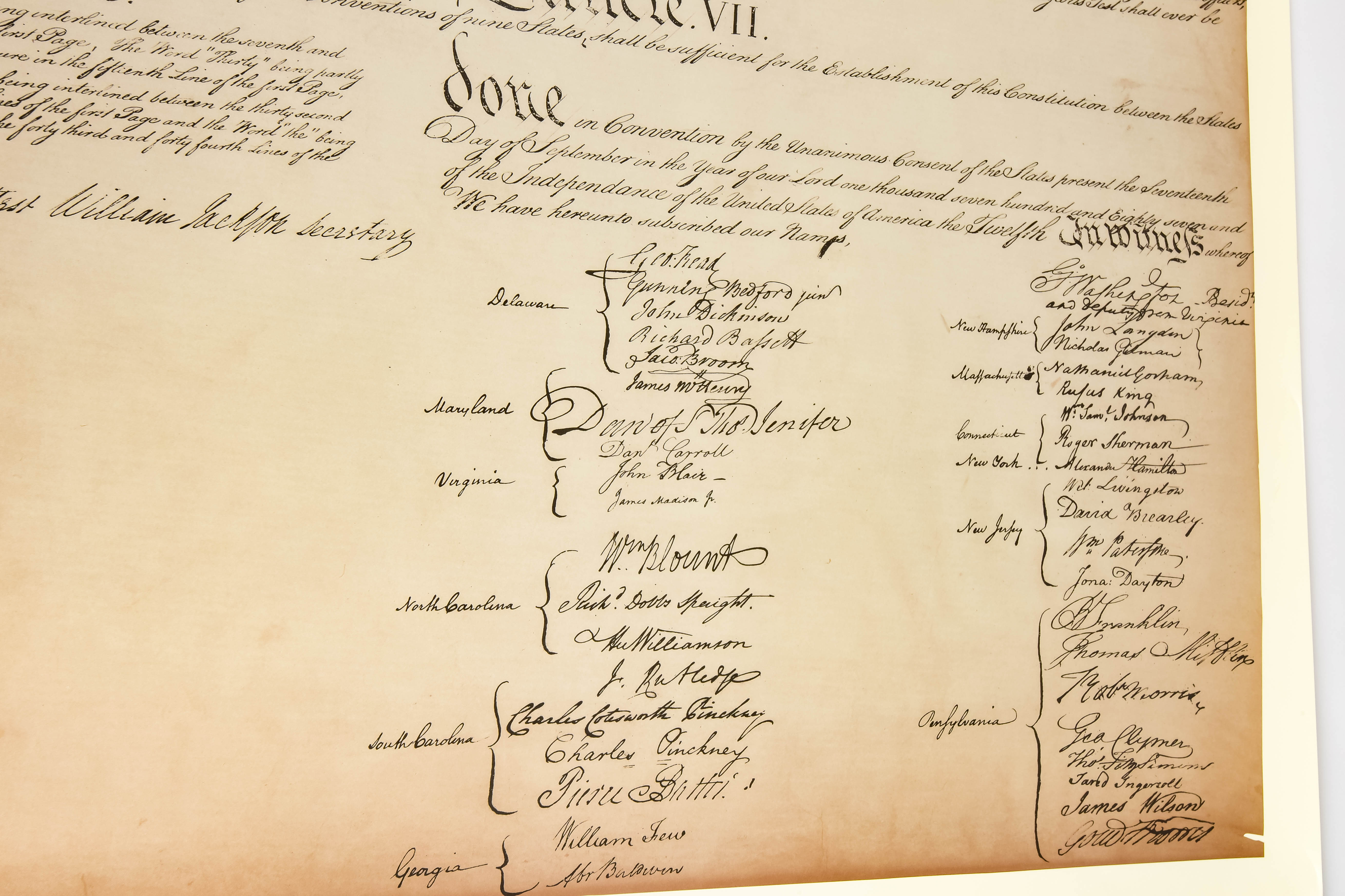 Reproduction Posters of the Constitution of the United States of America