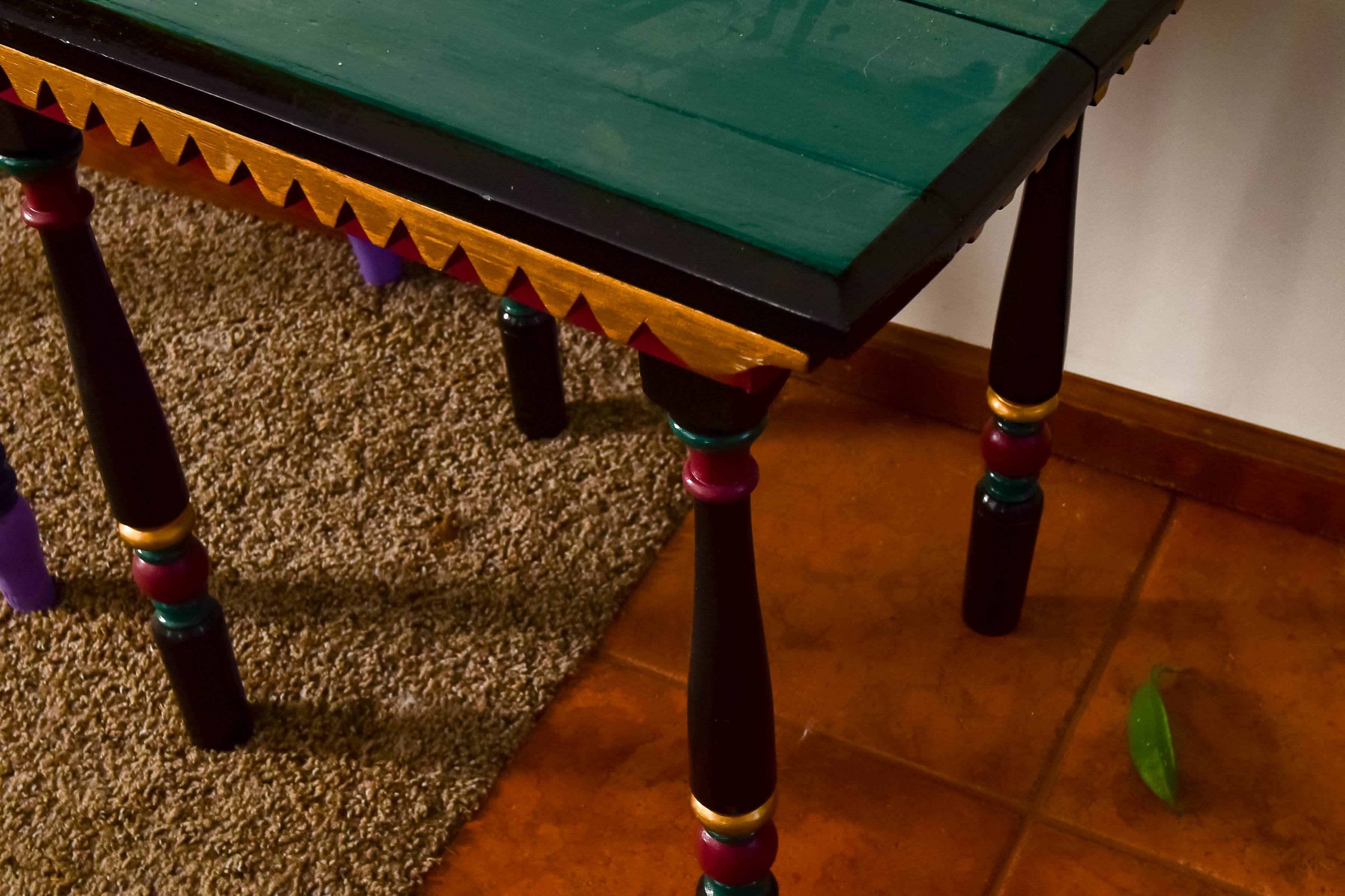 Two Multicolored Side Tables