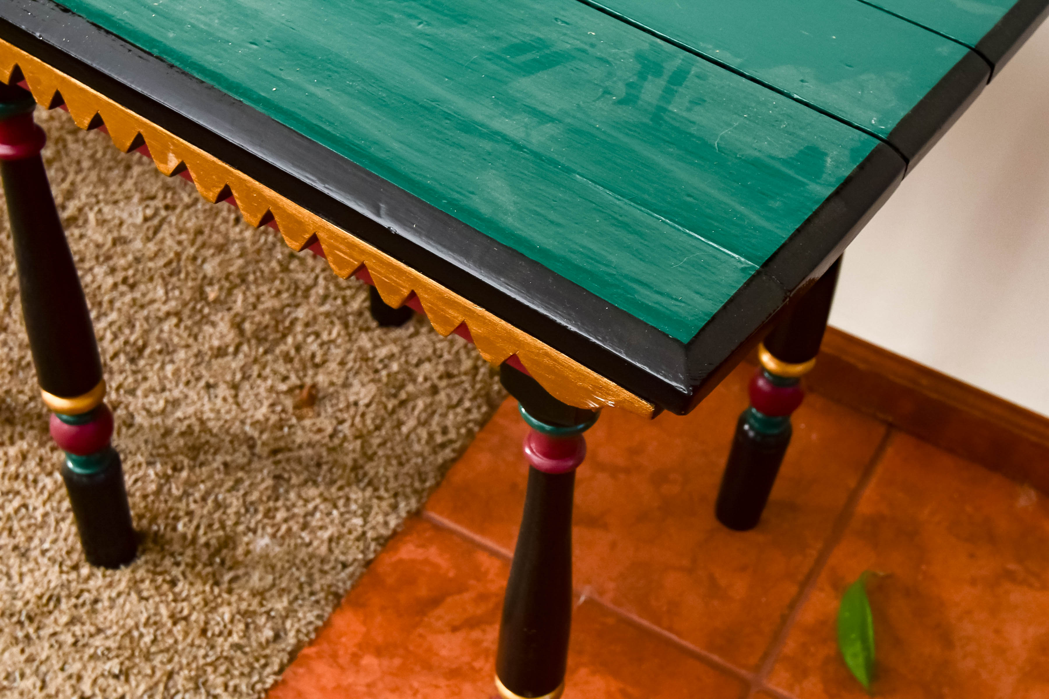 Two Multicolored Side Tables