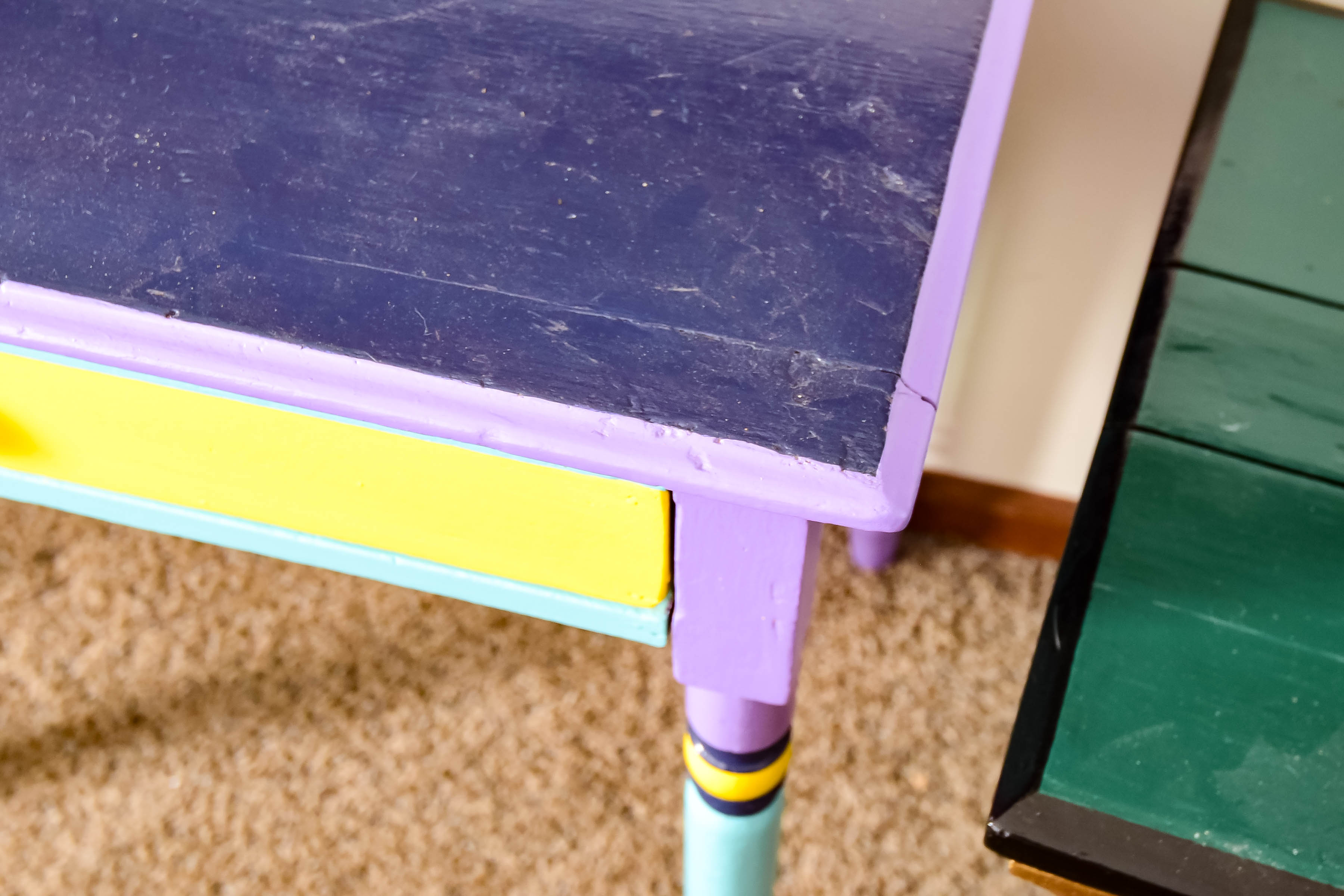 Two Multicolored Side Tables