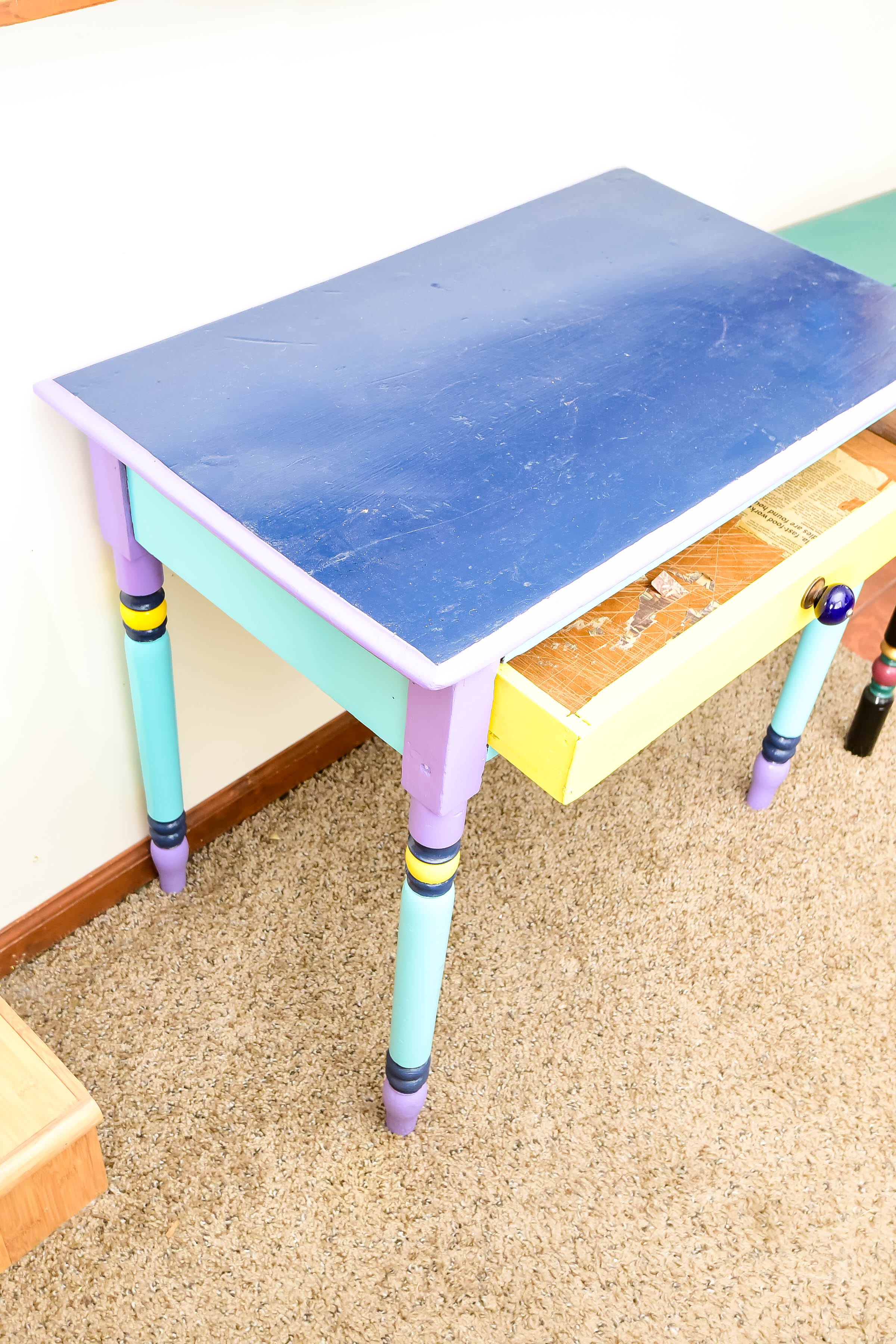Two Multicolored Side Tables