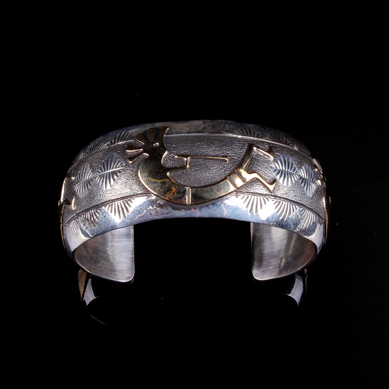 Handmade Kokopelli Silver Cuff Bracelet