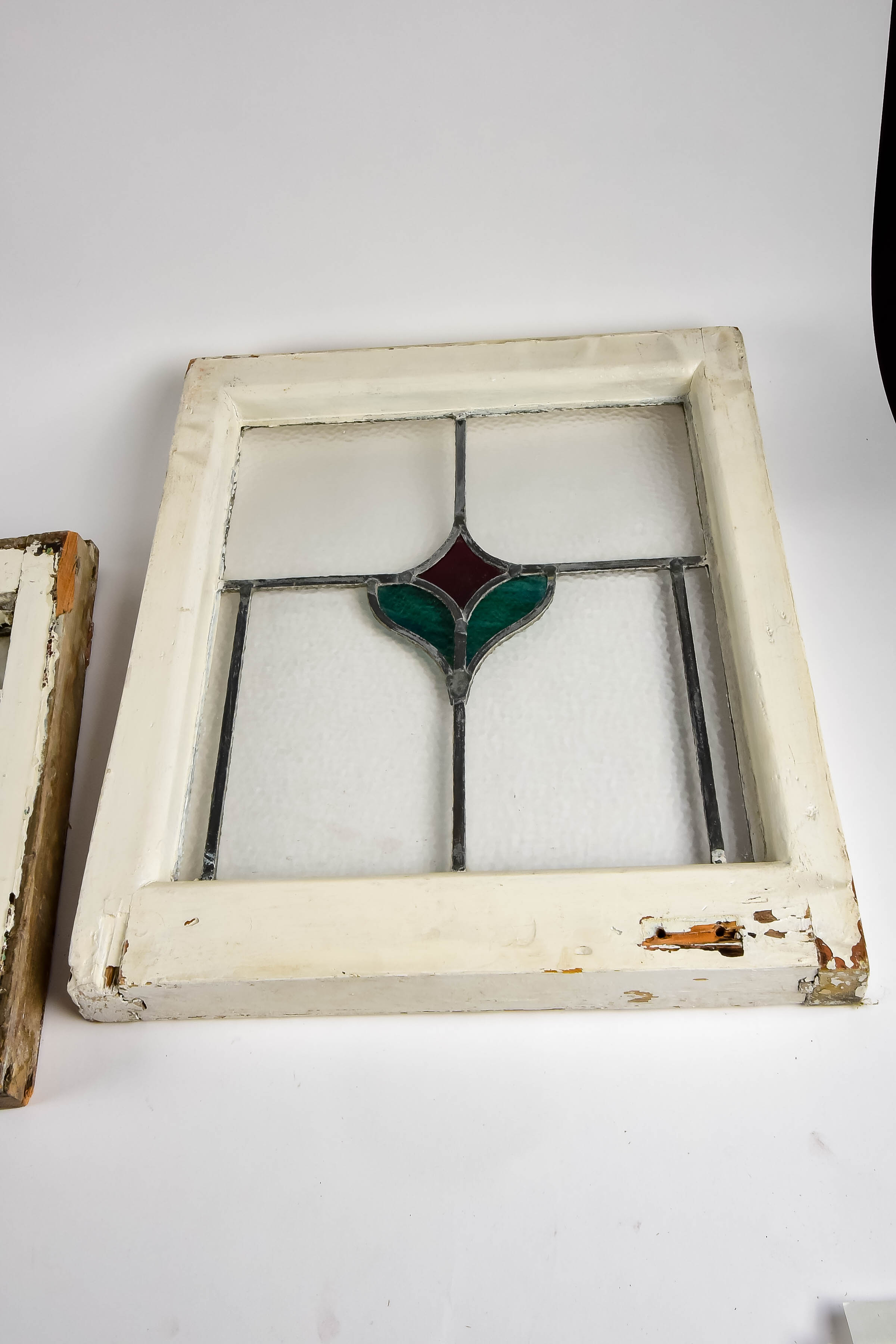 Pair of Leaded Glass Windows