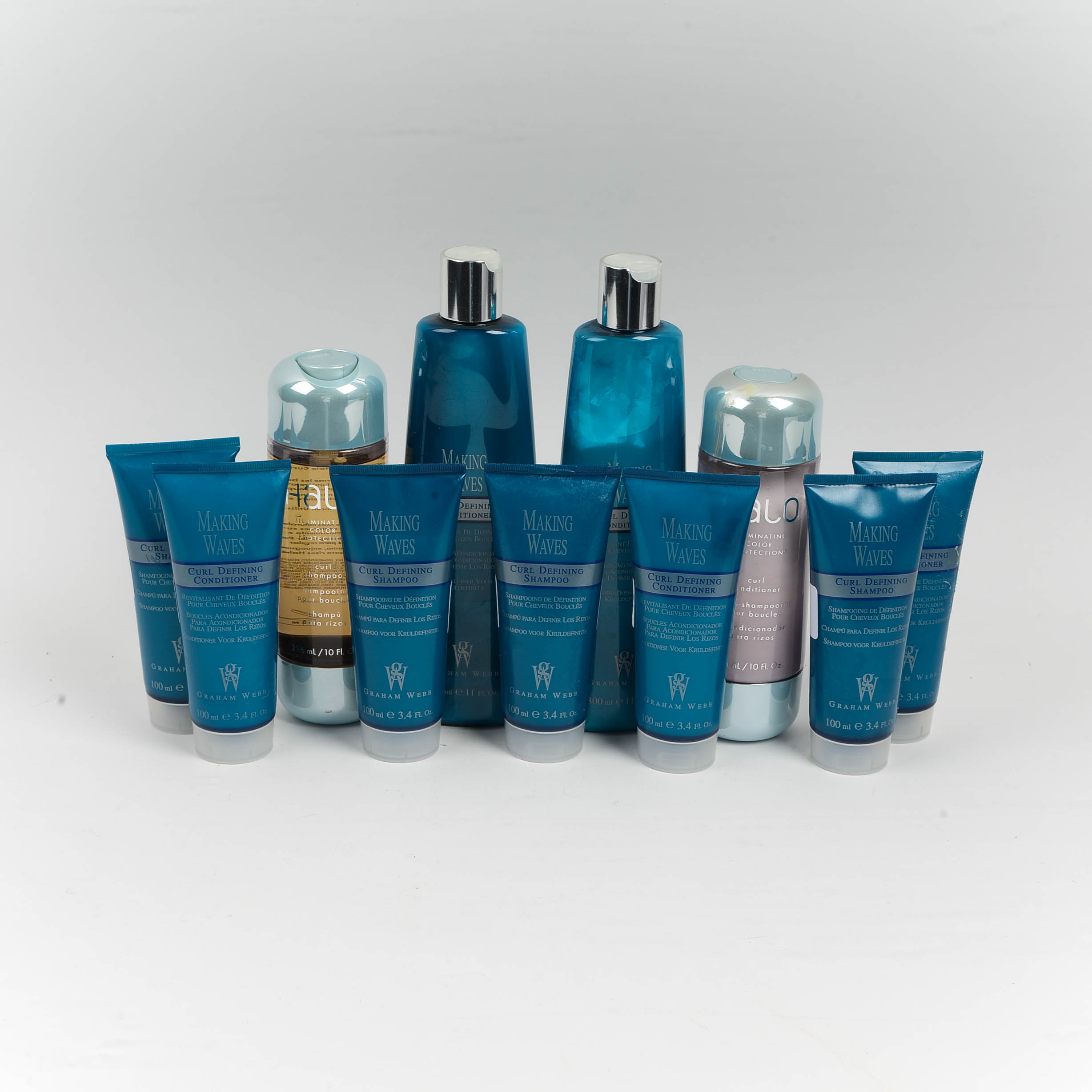 Collection of Eleven Graham Webb and Halo Hair Care Products
