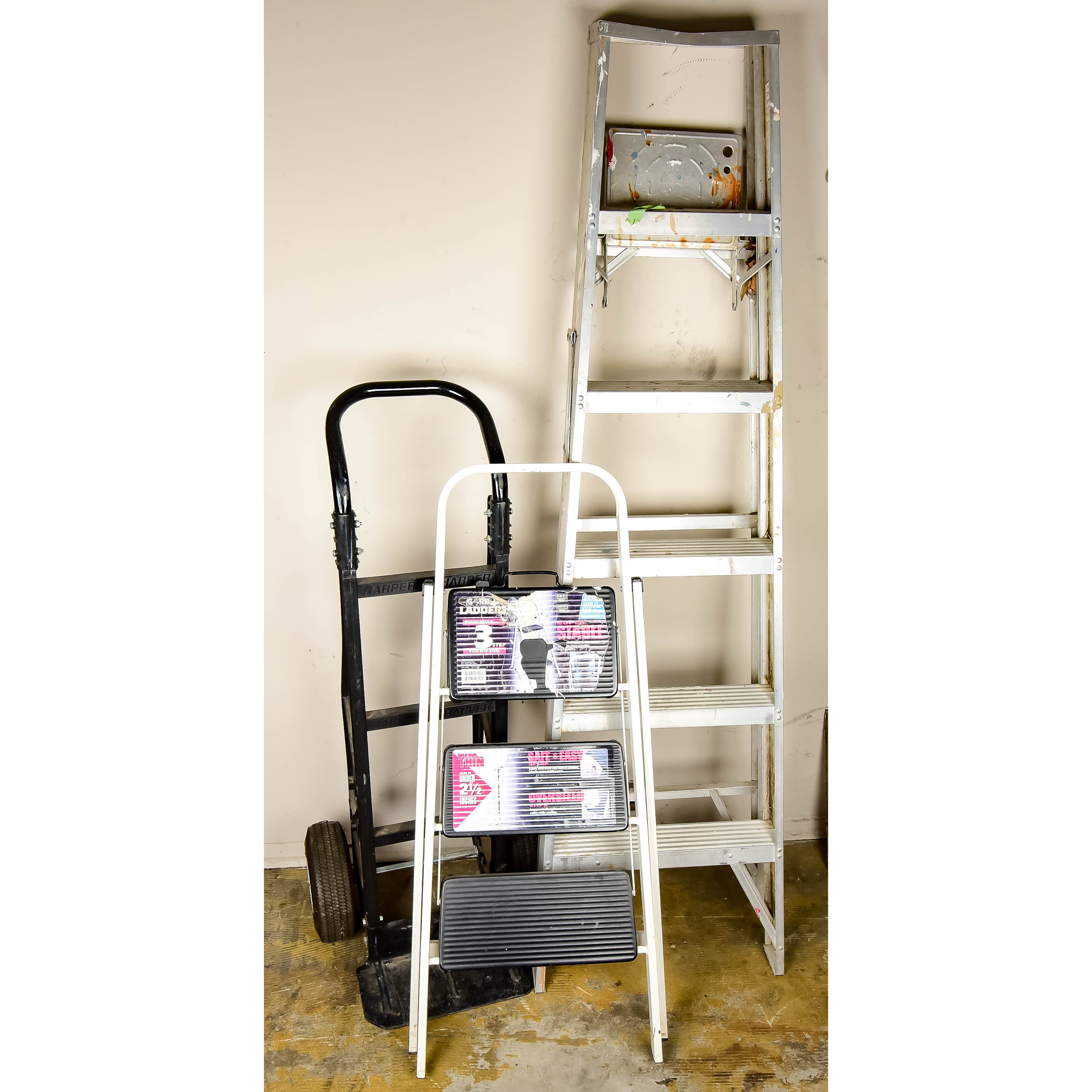 A Harper Hand Truck with Two Ladders
