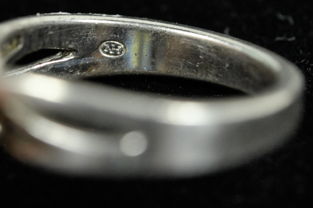 Twisted Form Sterling and Diamond Ring