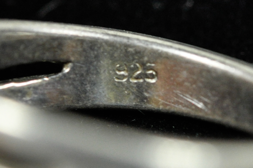 Twisted Form Sterling and Diamond Ring