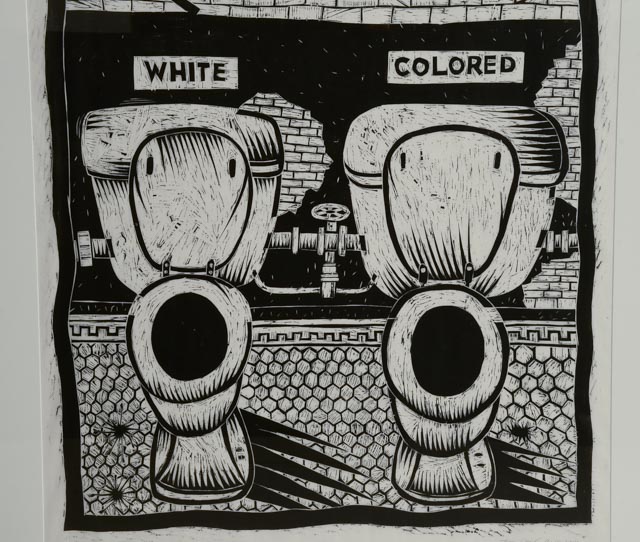 Thom Shaw Artist's Proof Woodcut "God Bless America"