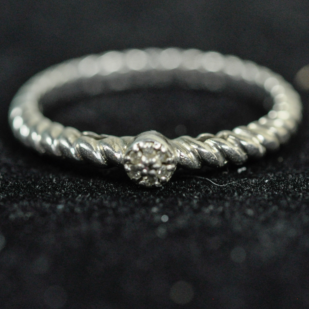 Diamond and Sterling Silver Ring