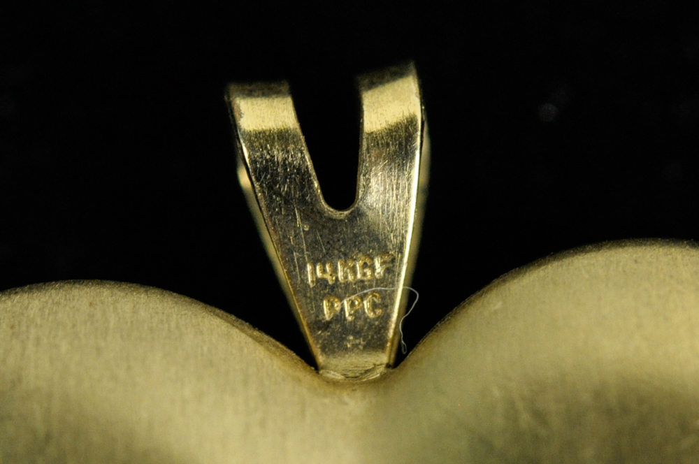 Gold Filled Heart Locket with Etched Floral Detail