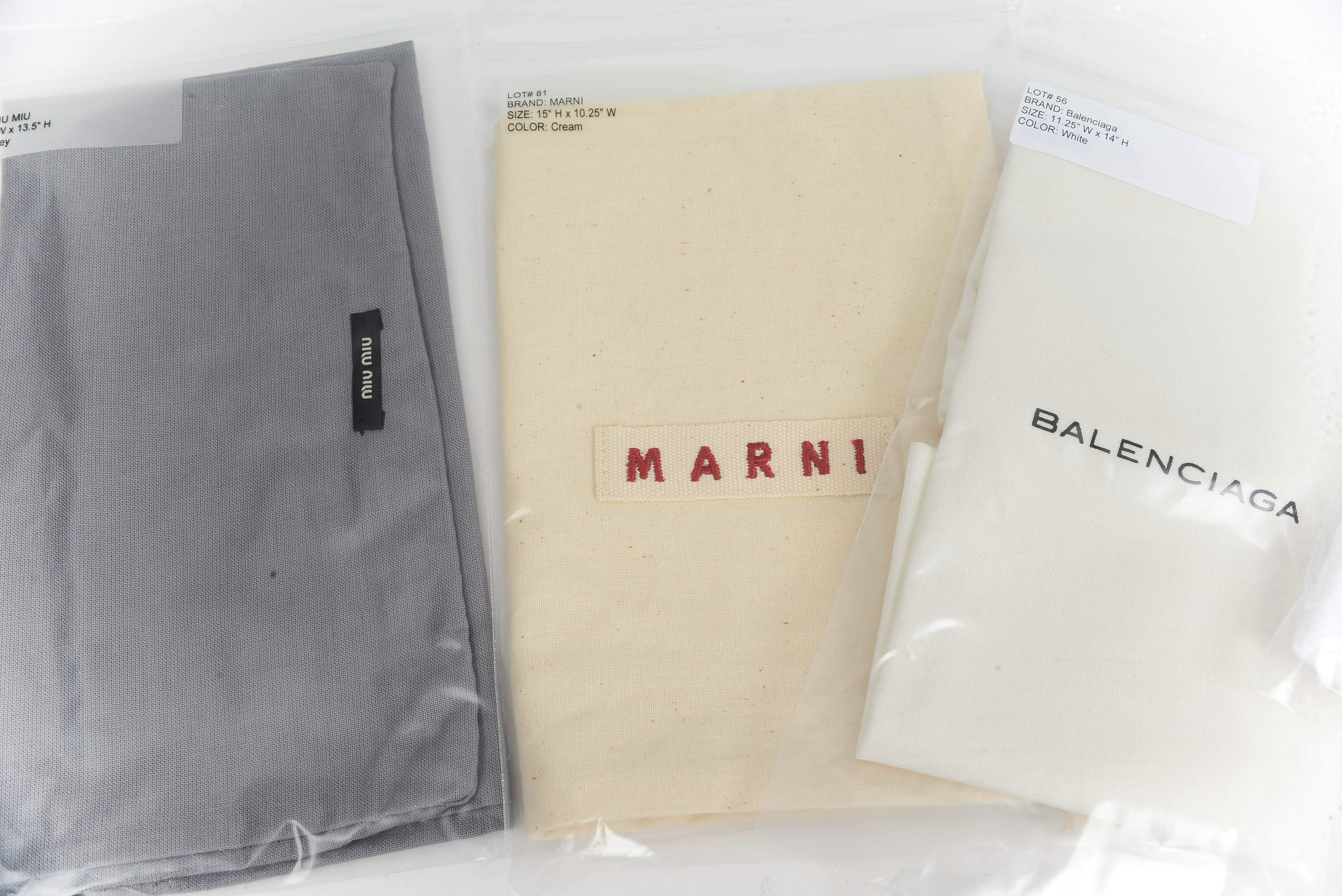 Collection of Seven Designer Dust Bag Covers