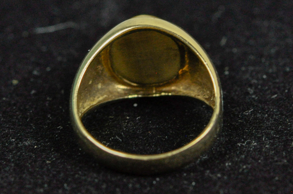 10K Yellow Gold Ring with Tiger Eye Stone