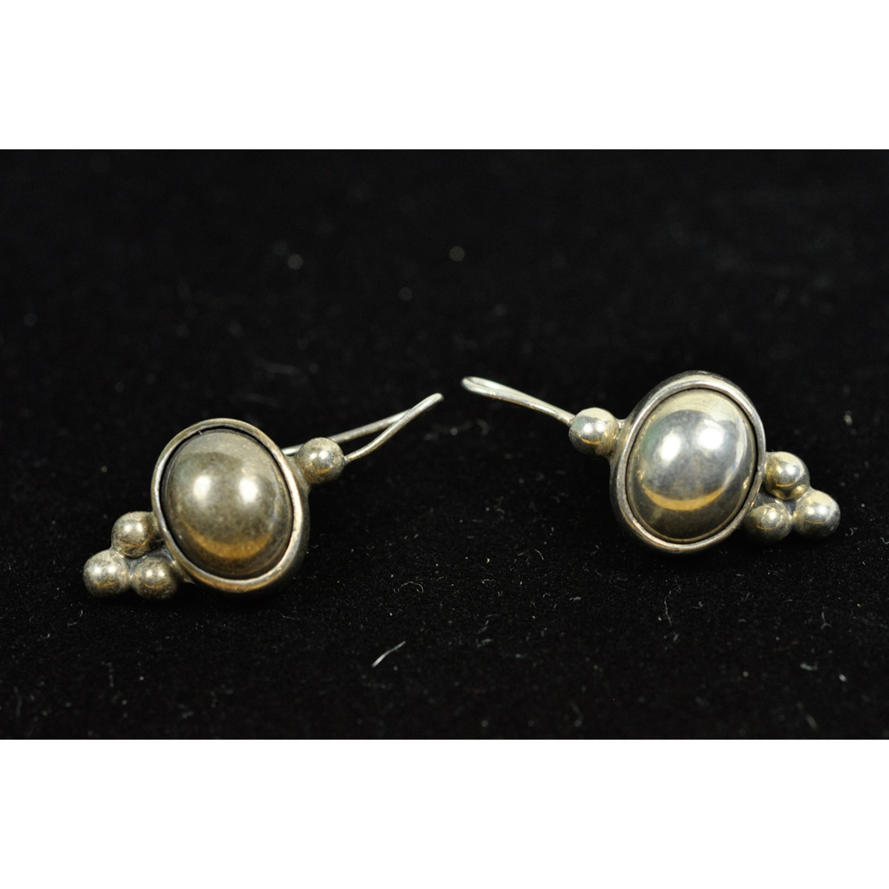 Mexican Sterling Earrings with Bead Form