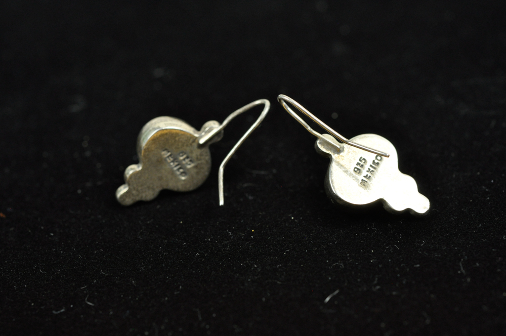 Mexican Sterling Earrings with Bead Form