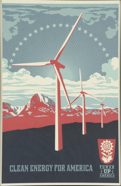 Shepard Fairey Offset Lithograph "Power Up Windmill"