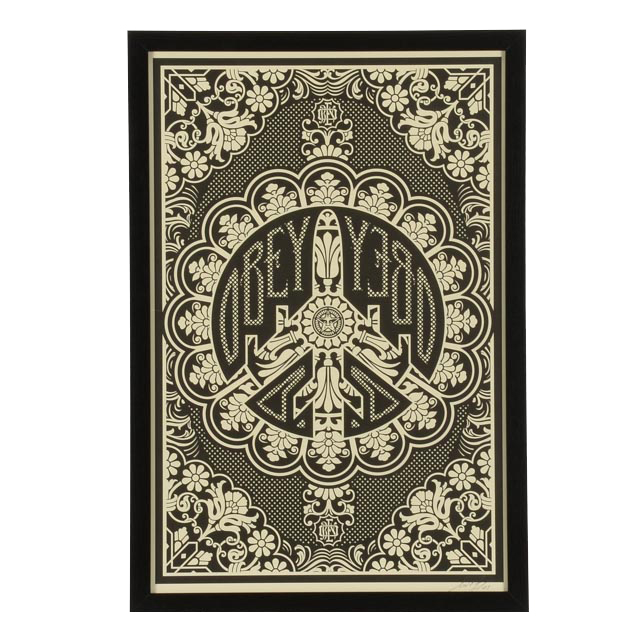 Shepard Fairy Signed Offset Lithograph "Peace Bomber (Black)"