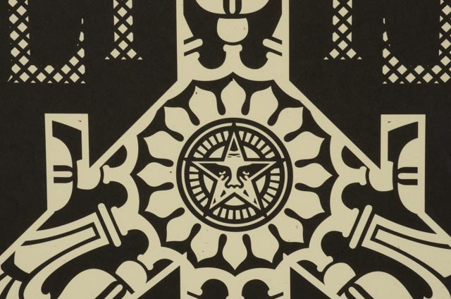 Shepard Fairy Signed Offset Lithograph "Peace Bomber (Black)"