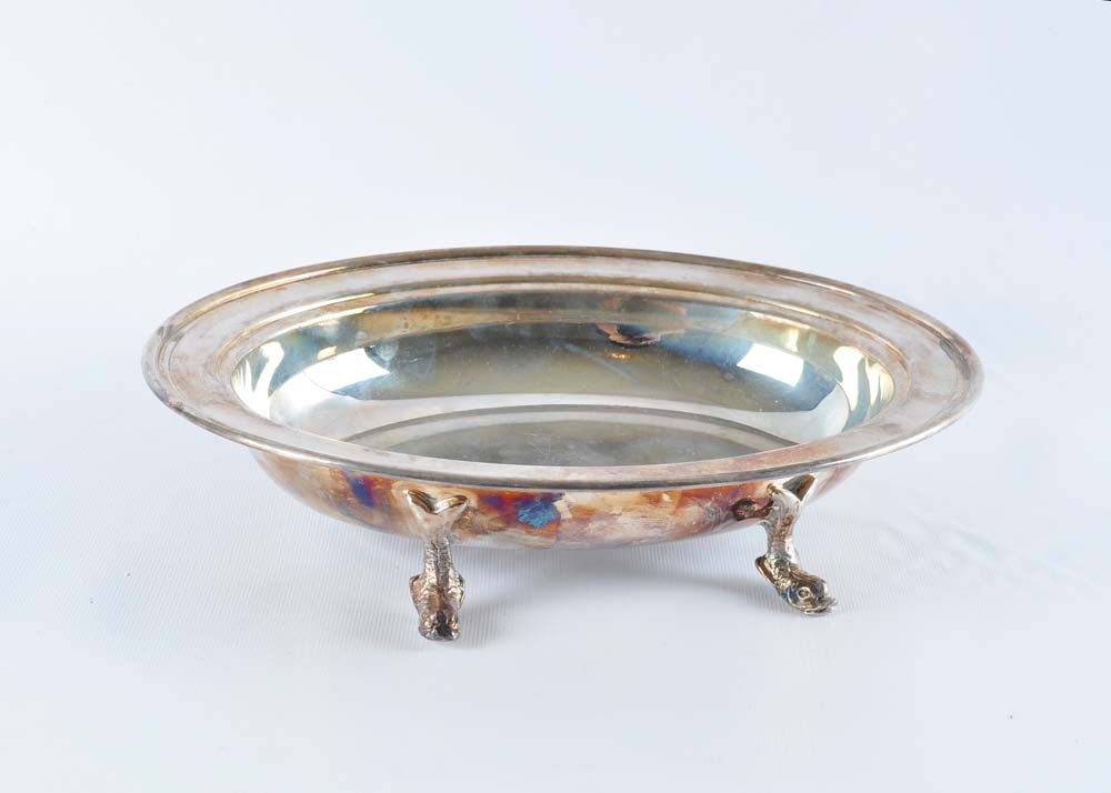 Footed Silver Plate Dishes