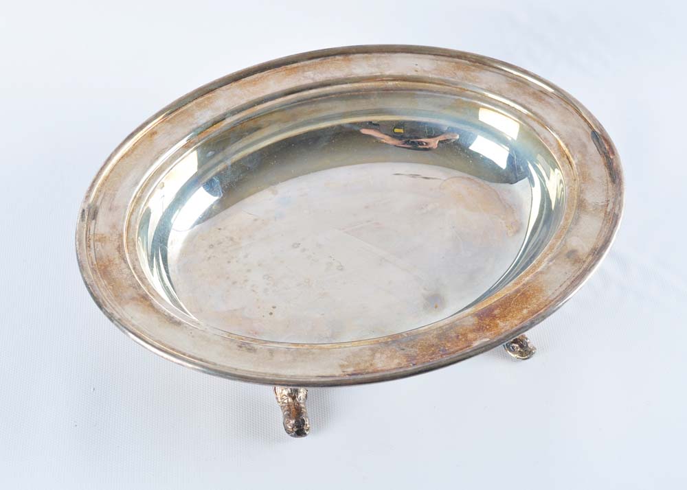 Footed Silver Plate Dishes