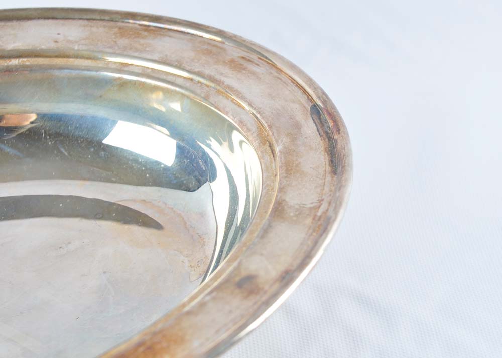 Footed Silver Plate Dishes