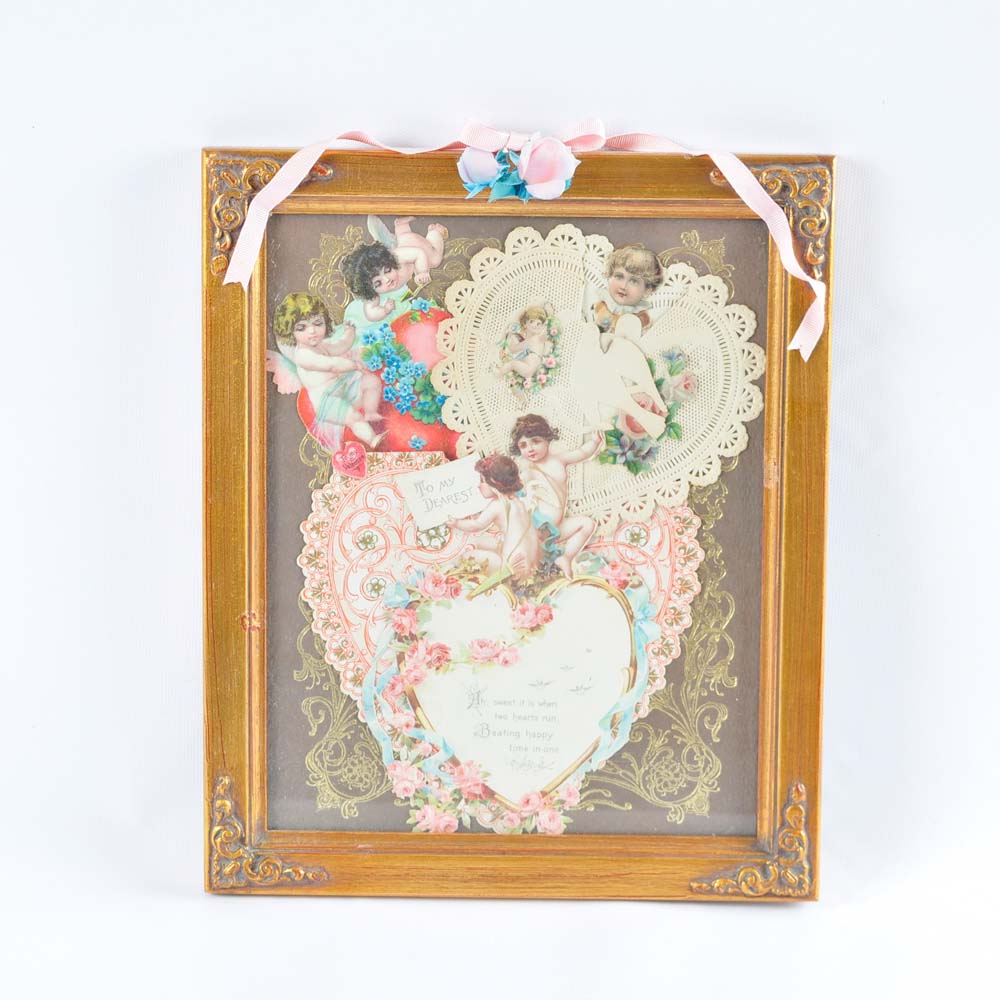 Vintage Valentine Framed Art