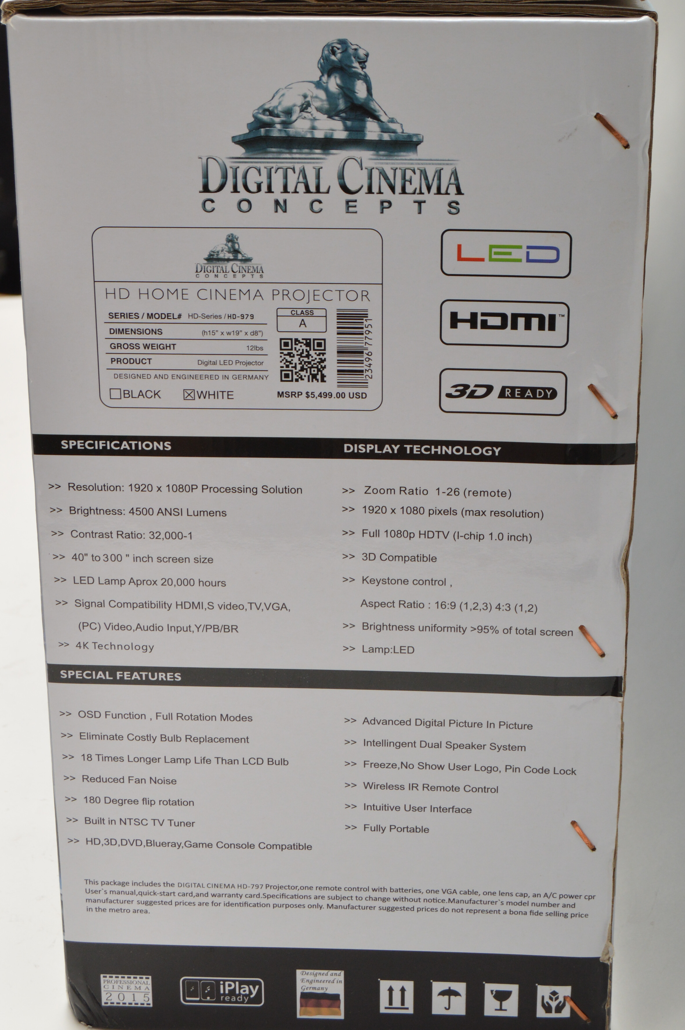 Digital Cinema Concepts HD-979 Projector