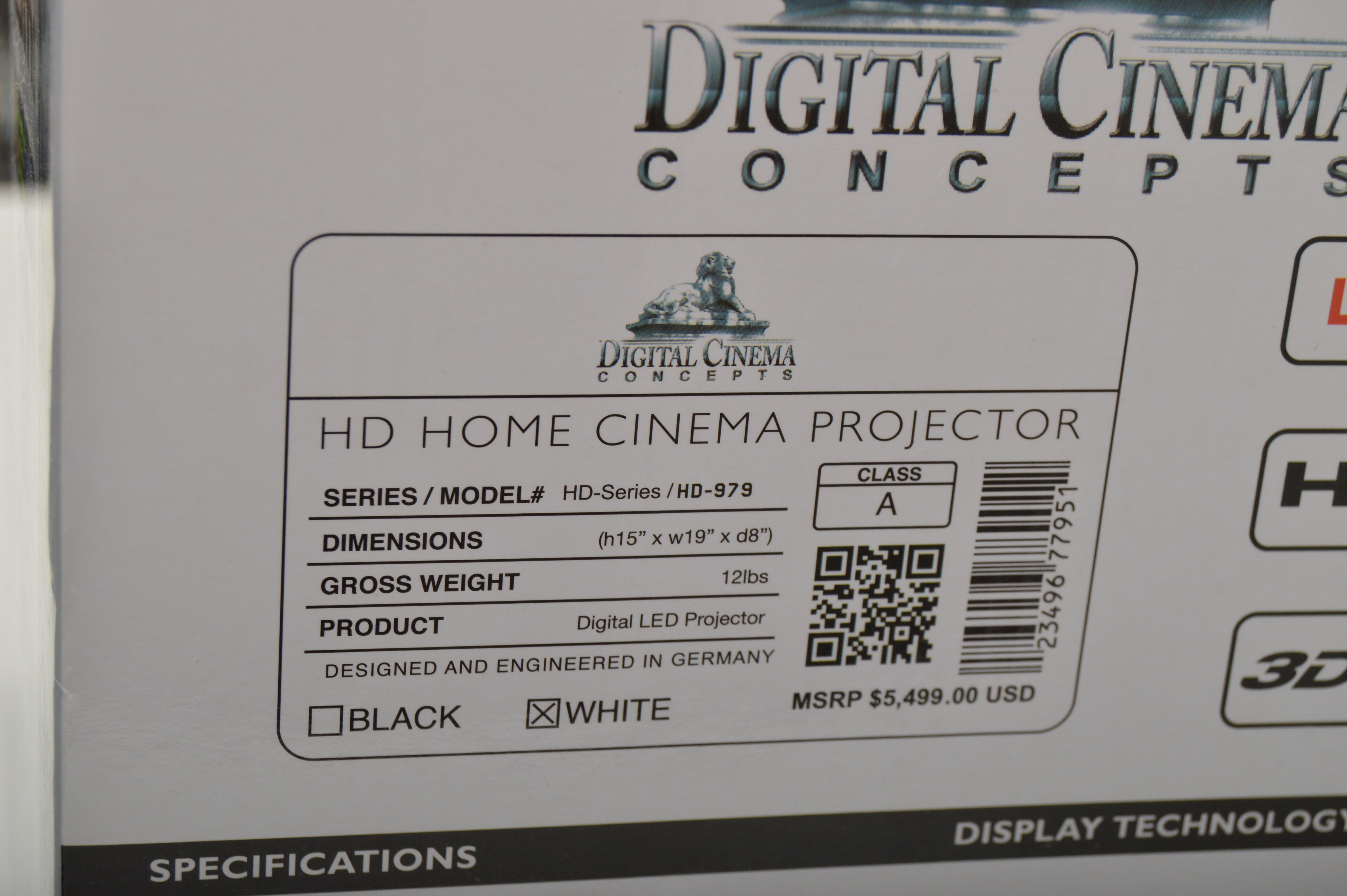 Digital Cinema Concepts HD-979 Projector