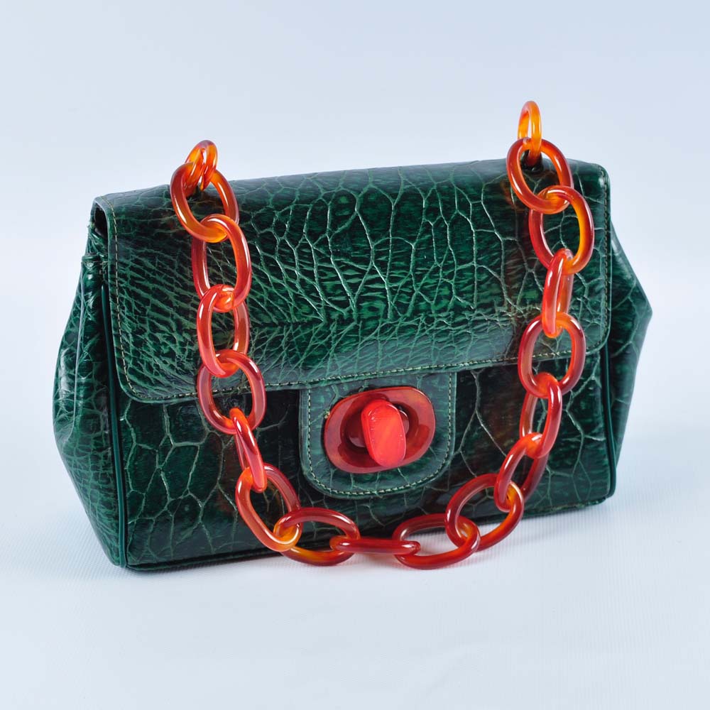 Vintage Meyer's Purse with Lucite Lock and Handle