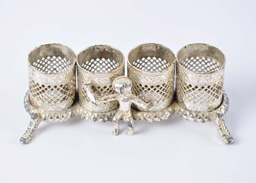 Silver Plate Vanity Items on Tray