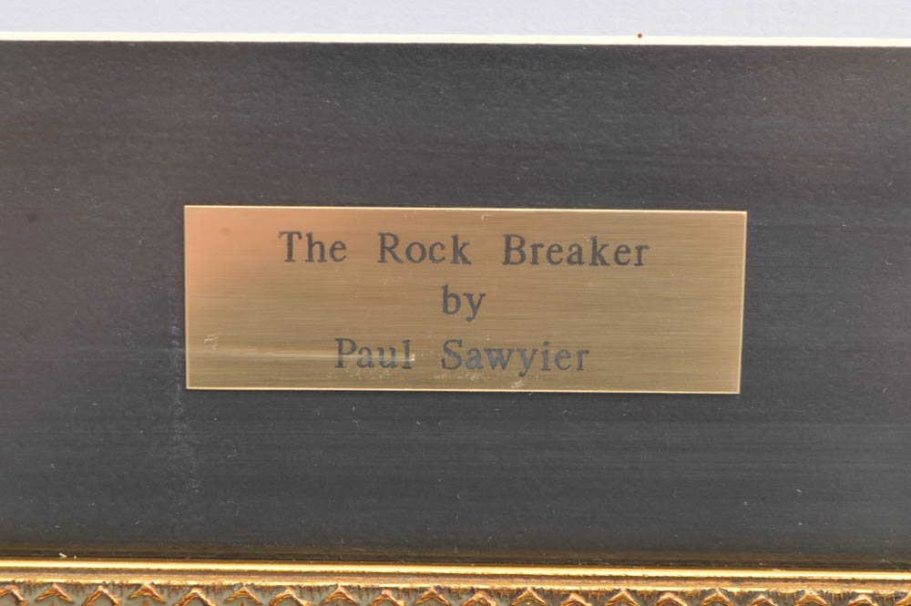 Framed Limited Edition Paul Sawyier "The Rock Breaker"