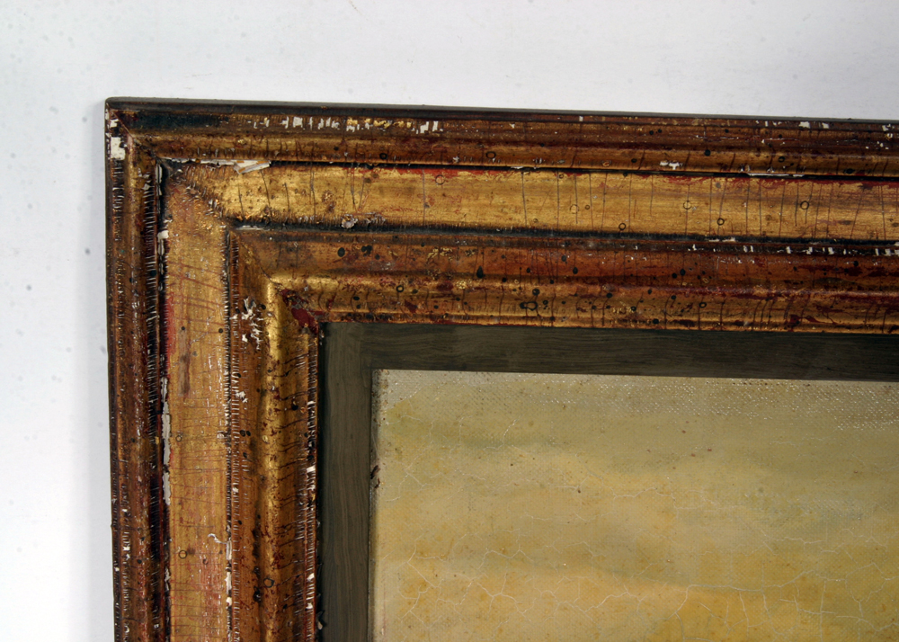 Framed Oil on Canvas Board Landscape Painting