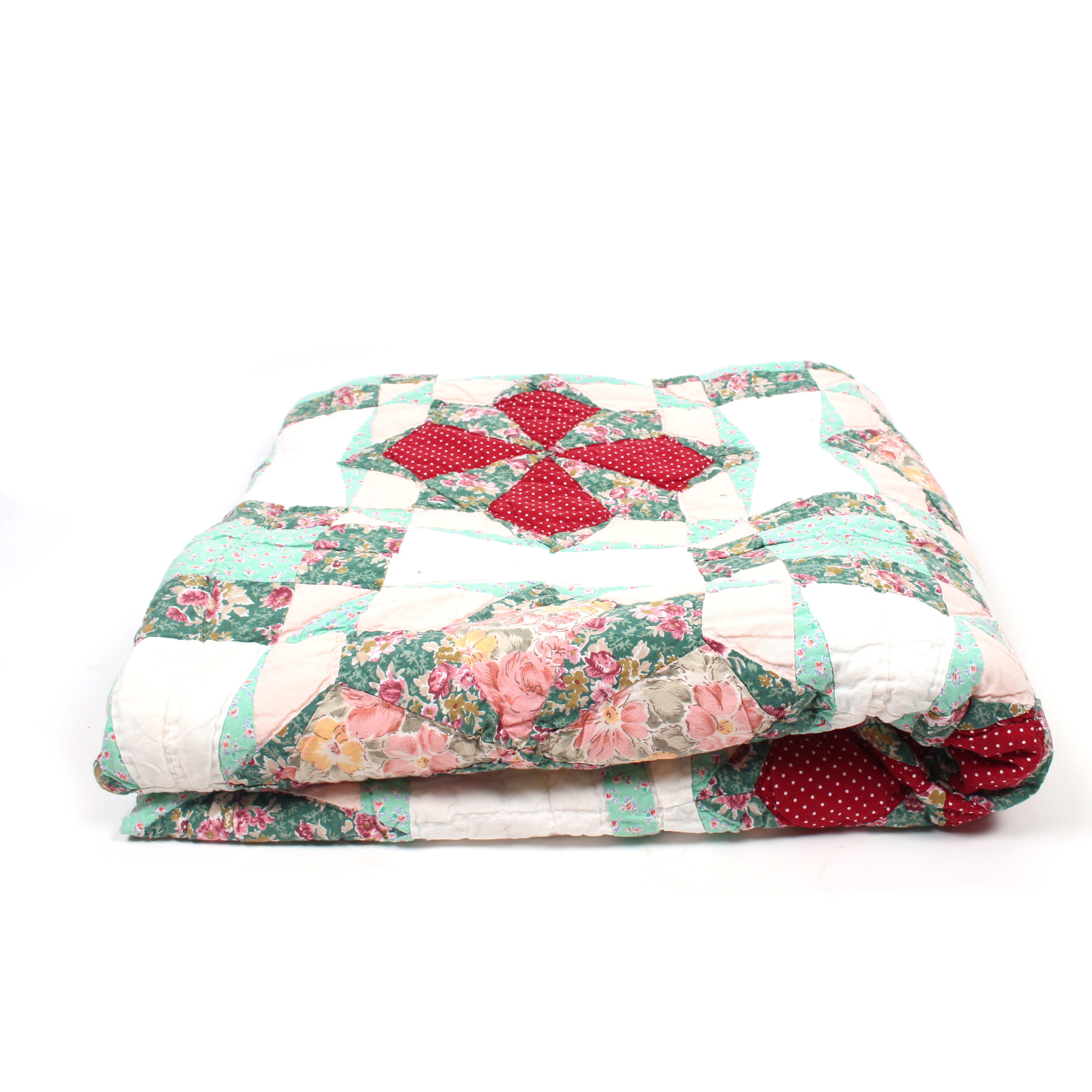 Full/Queen Size Vintage Hand Sewn Quilt