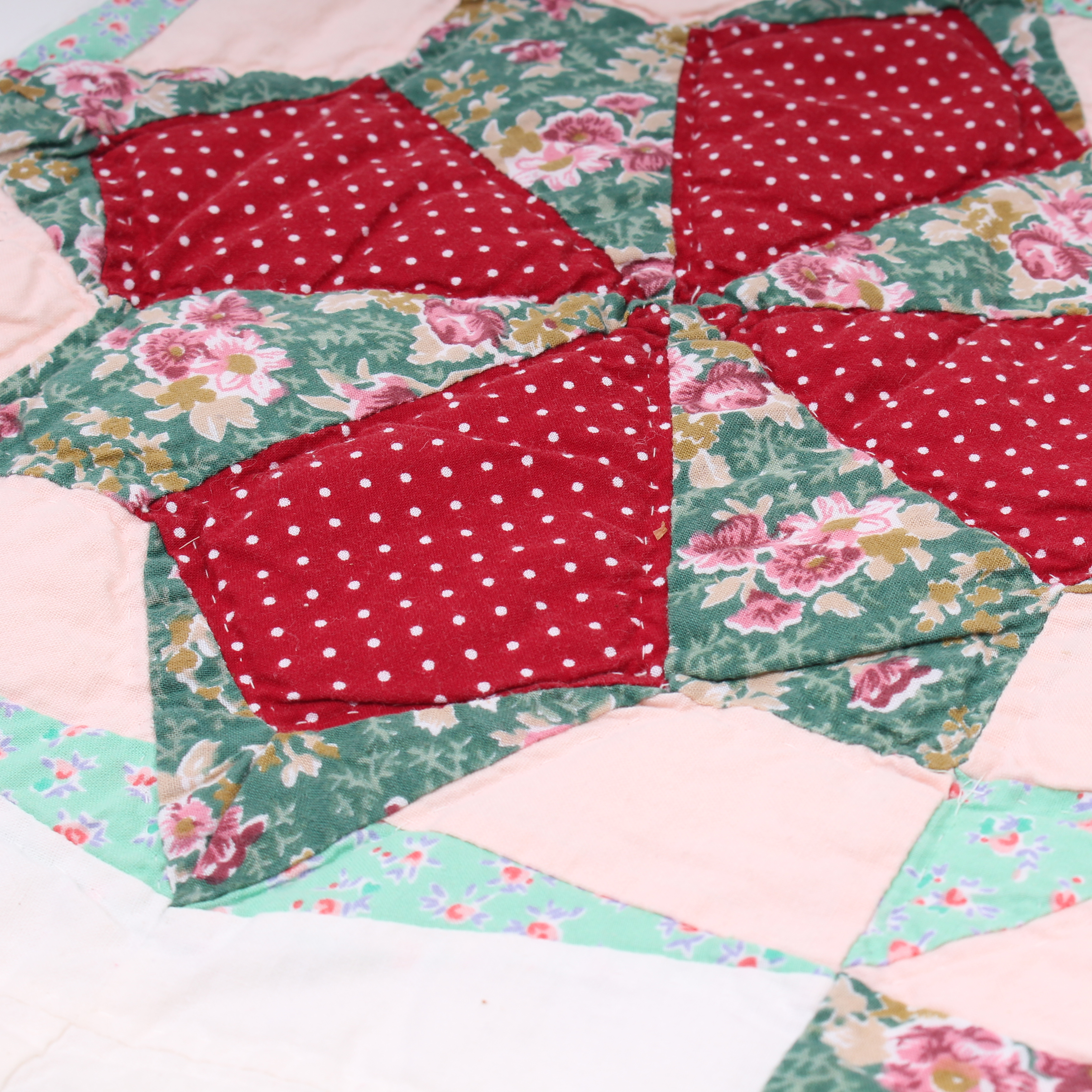 Full/Queen Size Vintage Hand Sewn Quilt