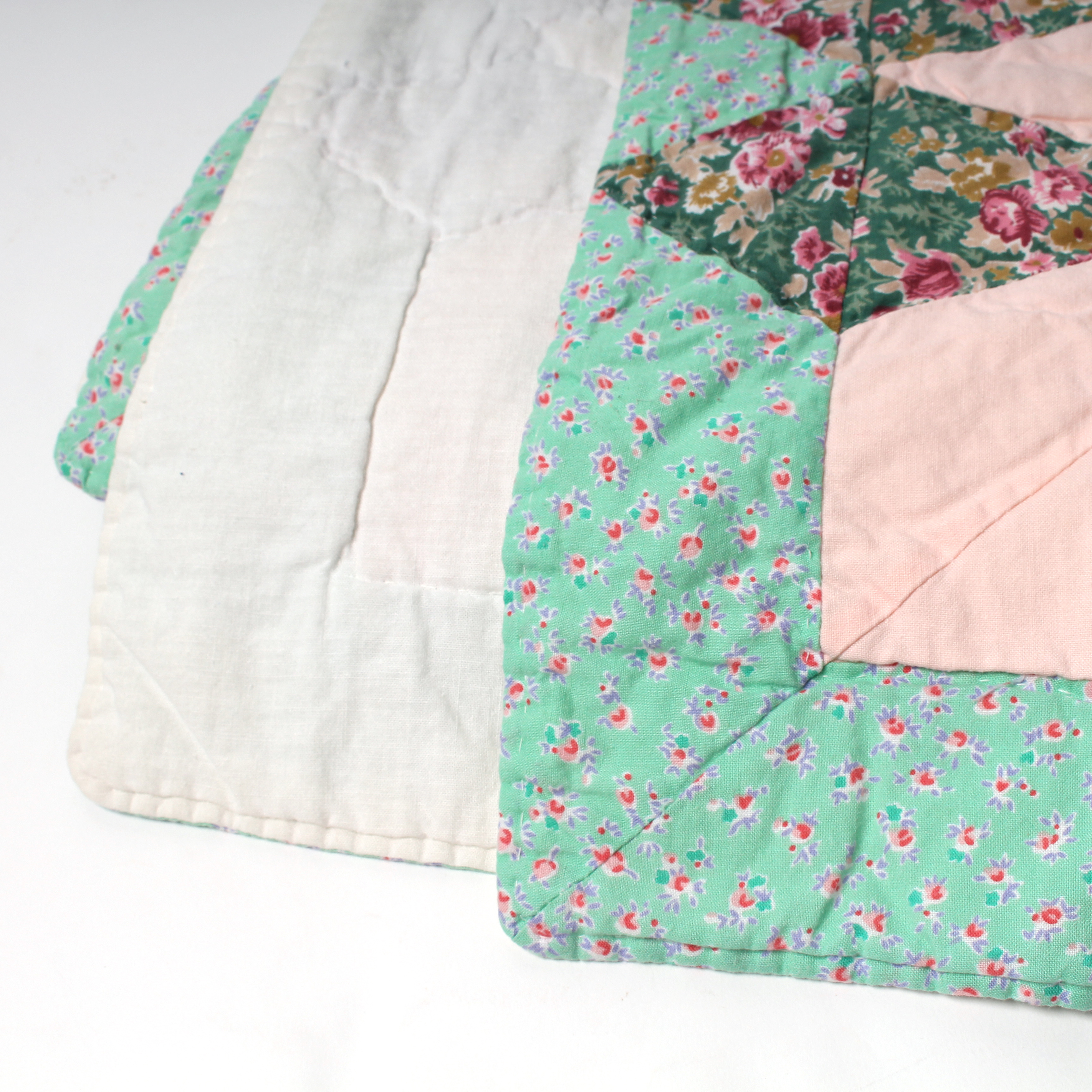 Full/Queen Size Vintage Hand Sewn Quilt