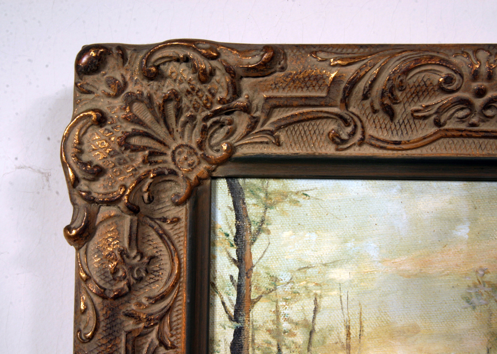 Oil on Board Study of Jean-Baptiste-Camille Corot's "The Church At Marissel"