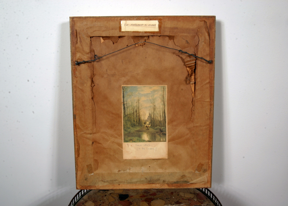 Oil on Board Study of Jean-Baptiste-Camille Corot's "The Church At Marissel"