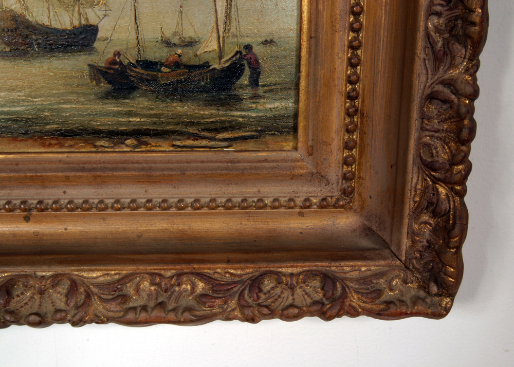 Oil on Board Study of William van de Velde II's "Entrance to a Dutch Port"