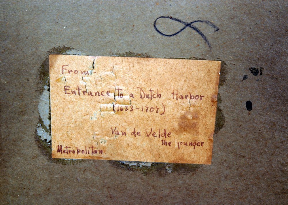 Oil on Board Study of William van de Velde II's "Entrance to a Dutch Port"