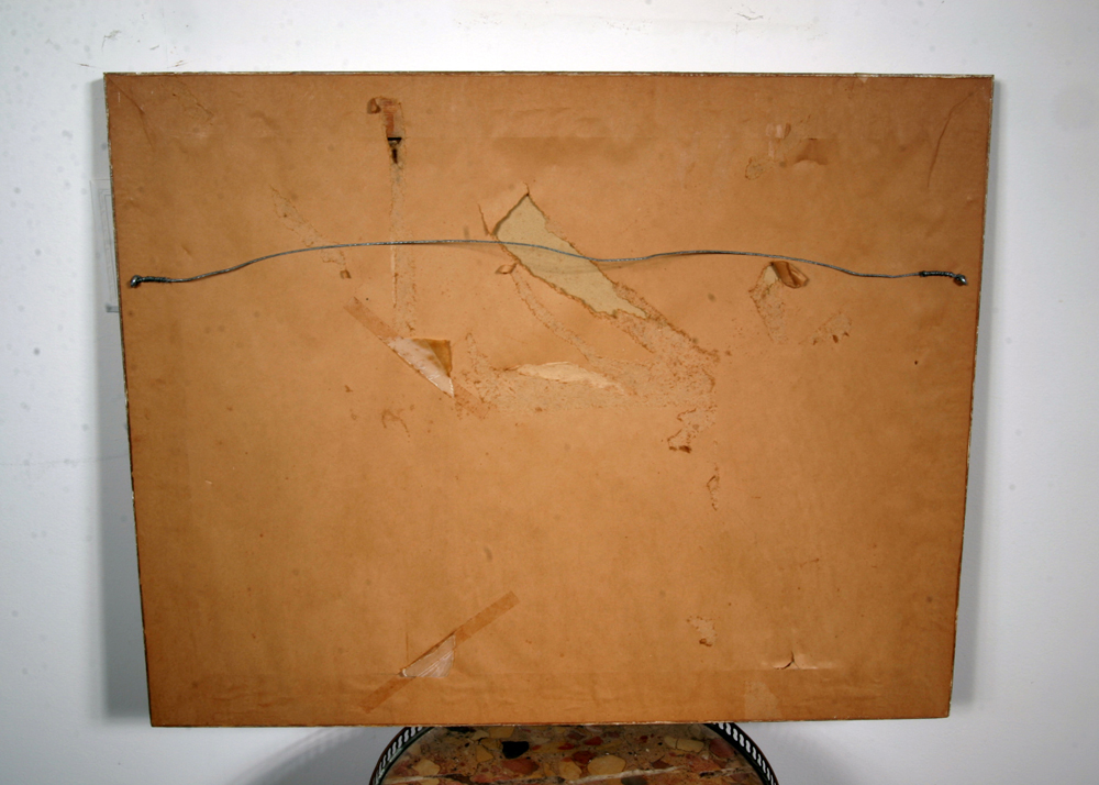 Framed Vintage Oil on Board Painting of a Harbor