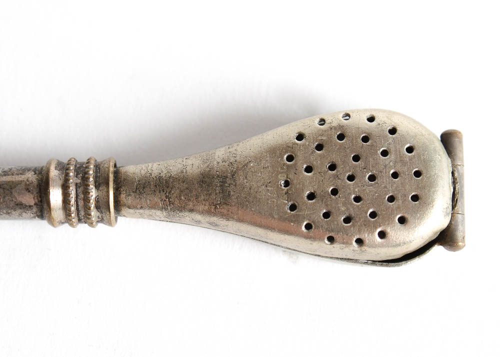 Antique Alpaca Silver and 18K Gold Yerba Mate Tea Cup with Bombilla